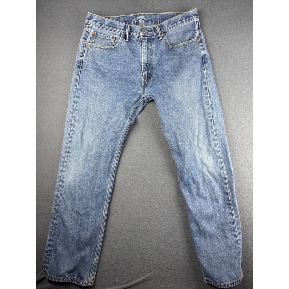 Levis 505 Jeans Mens Size 36x32 Denim Medium Wash Straight Fit Casual Pants